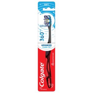Colgate 360° Advanced Floss-Tip Bristles Toothbrush, Soft